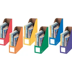 Bankers Box® Magazine Holders, 11"H x 12 1/4"W x 4"D, Assorted Colors, Pack Of 6