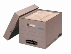 Bankers Box® Mystic™ Storage Boxes With Lift-Off Lids, Letter/Legal Size, 10