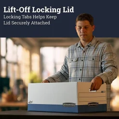 Bankers Box® Presto™ Heavy-Duty Storage Boxes With Lift-Off Lids, Letter/Legal Size, 24