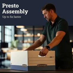 Bankers Box® Presto™ Heavy-Duty Storage Boxes With Lift-Off Lids, Letter/Legal Size, 24