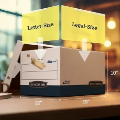 Bankers Box® Presto™ Heavy-Duty Storage Boxes, Letter/Legal Size, 15