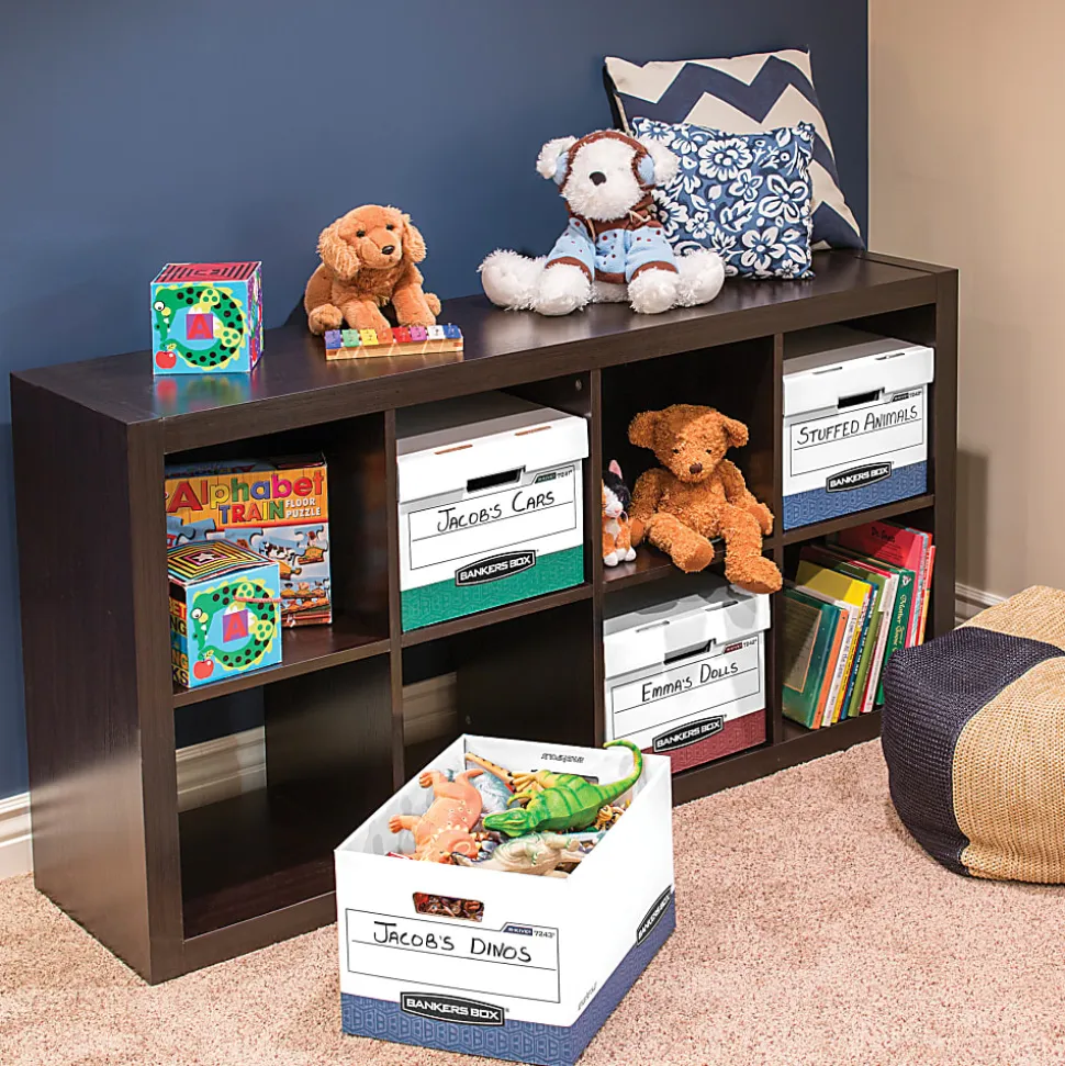 Bankers Box® R Kive® Heavy-Duty Storage Boxes, Letter/Legal Size, 15" x 12" x 10", White/Green, Case Of 12 - 07241