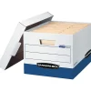 Bankers Box® R Kive® Heavy-Duty Storage Boxes, Letter/Legal Size, 10" x 12" x 15" Liters, White/Blue, 20Pk - 0724314
