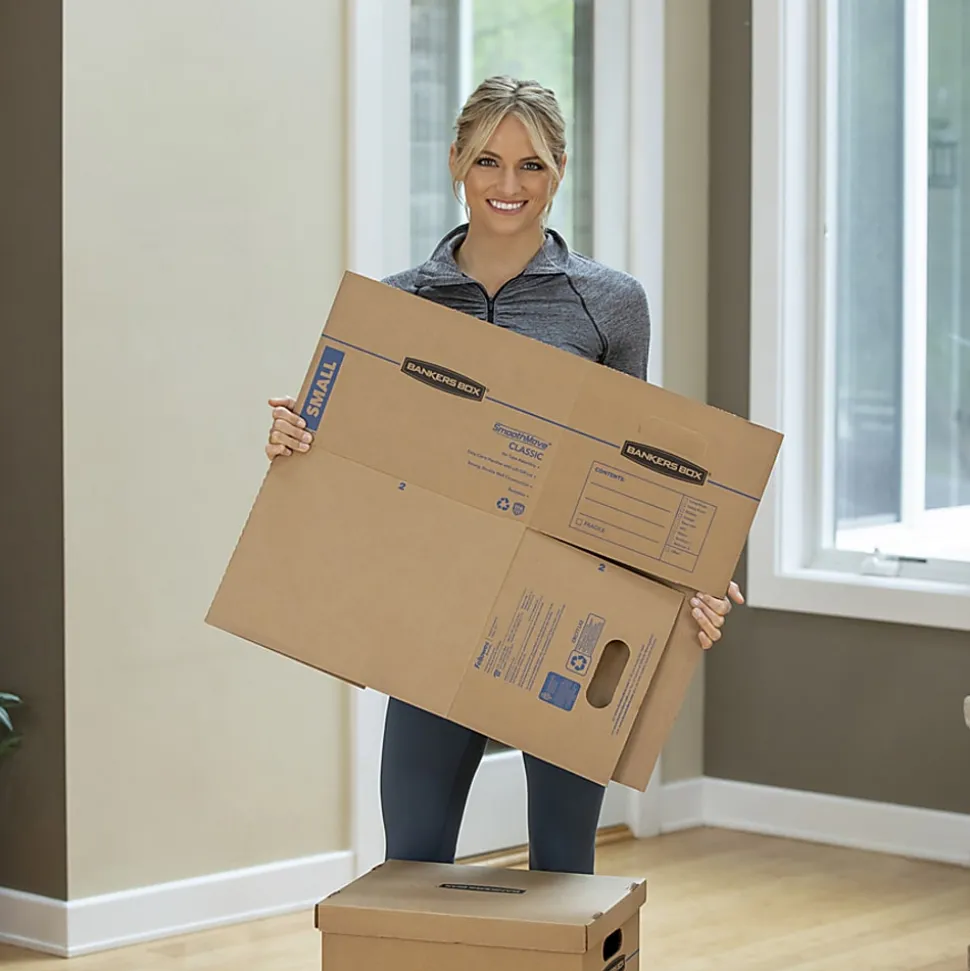 Bankers Box® SmoothMove™ Classic Moving Boxes, 15" x 12" x 10", Kraft, Pack Of 5