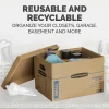Bankers Box® SmoothMove™ Classic Moving & Storage Boxes With Lift-Off Lids, Small, 10" x 12" x 15", Kraft/Blue, Pack Of 10