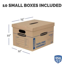 Bankers Box® SmoothMove™ Classic Moving & Storage Boxes With Lift-Off Lids, Small, 10