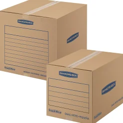 Bankers Box® SmoothMove™ Classic Moving & Storage Boxes, 16" x 18" x 18", Kraft/Blue, Carton Of 20
