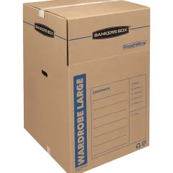 Bankers Box® SmoothMove™ Wardrobe Boxes, 40 1/4" x 24 3/8" x 24 3/8", Kraft, Case Of 3