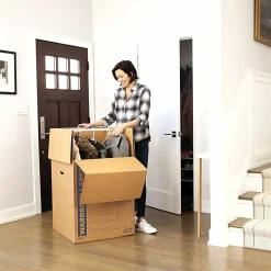 Bankers Box® SmoothMove™ Wardrobe Boxes, 40 1/4" x 24 3/8" x 24 3/8", Kraft, Case Of 3