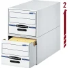 Bankers Box® Stor/Drawer® File, Letter Size, 11 1/2" x 14" x 25 1/2", White/Blue, Pack Of 6