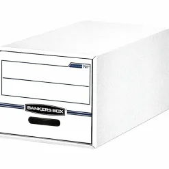 Bankers Box® Stor/Drawer® File, Legal Size, 11 1/2" x 16 3/4" x 25 1/2", 50% Recycled, White/Blue, Pack Of 6