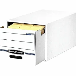 Bankers Box® Stor/Drawer® File, Legal Size, 11 1/2" x 16 3/4" x 25 1/2", 50% Recycled, White/Blue, Pack Of 6