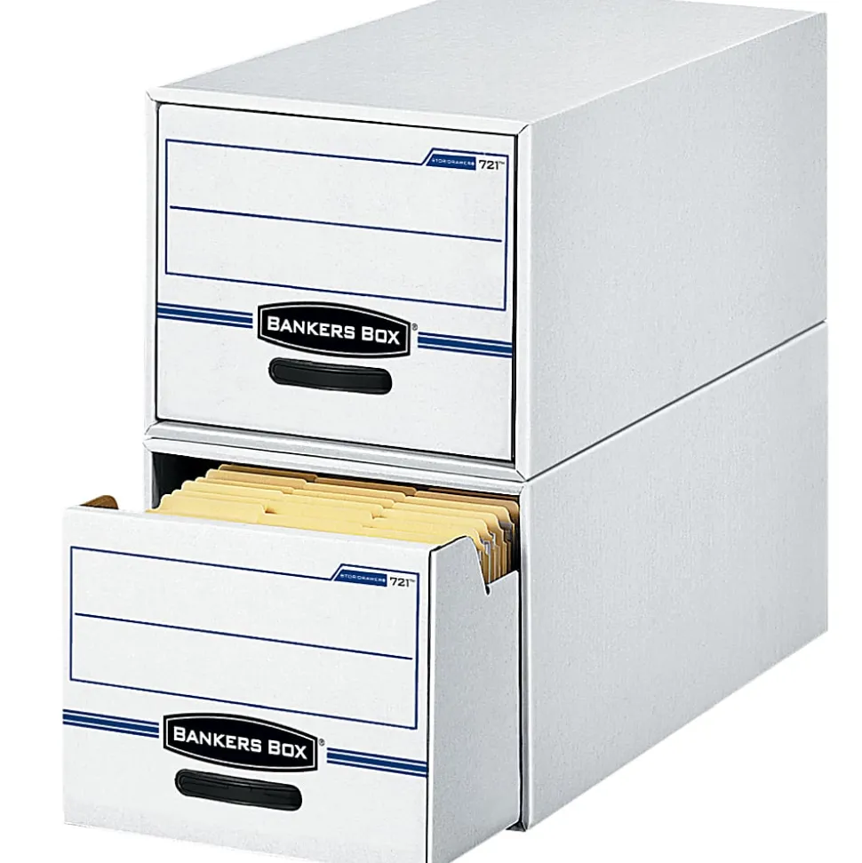 Bankers Box® Stor/Drawer® File, 10-3/8" x 12-1/2" x 23-1/4", Letter Size, 60% Recycled, Blue/White