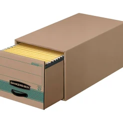 Bankers Box® Stor/Drawer® Steel Plus™ Drawer Files, Letter Size, 23 1/4" x 12 1/2" x 10 3/8", 100% Recycled, Kraft/Green, Pack Of 6