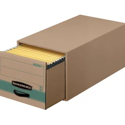 Bankers Box® Stor/Drawer® Steel Plus™ Drawer Files, Letter Size, 23 1/4" x 12 1/2" x 10 3/8", 100% Recycled, Kraft/Green, Pack Of 6