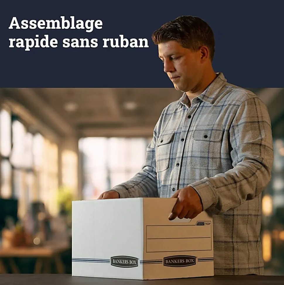 Bankers Box® Stor/File™ Boxes With Lift-Off Lids, Letter/Legal Size, 12 1/2" x 16 5/16" x 10 1/2", White, 4/Carton