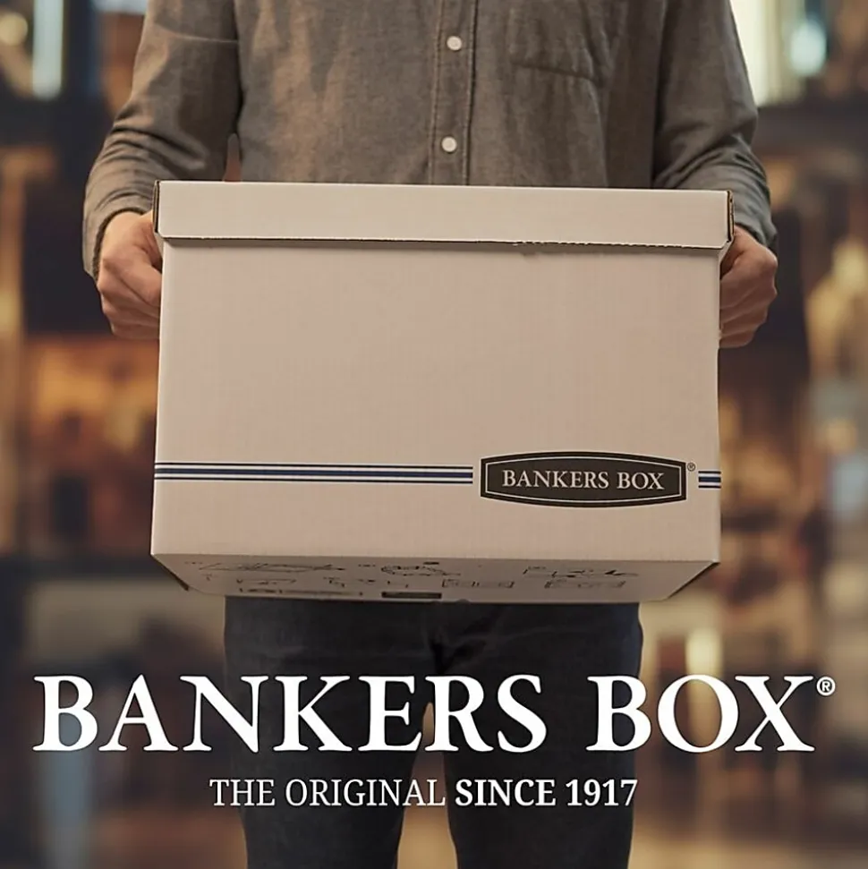 Bankers Box® Stor/File™ Boxes With Lift-Off Lids, Letter/Legal Size, 12 1/2" x 16 5/16" x 10 1/2", White, 4/Carton