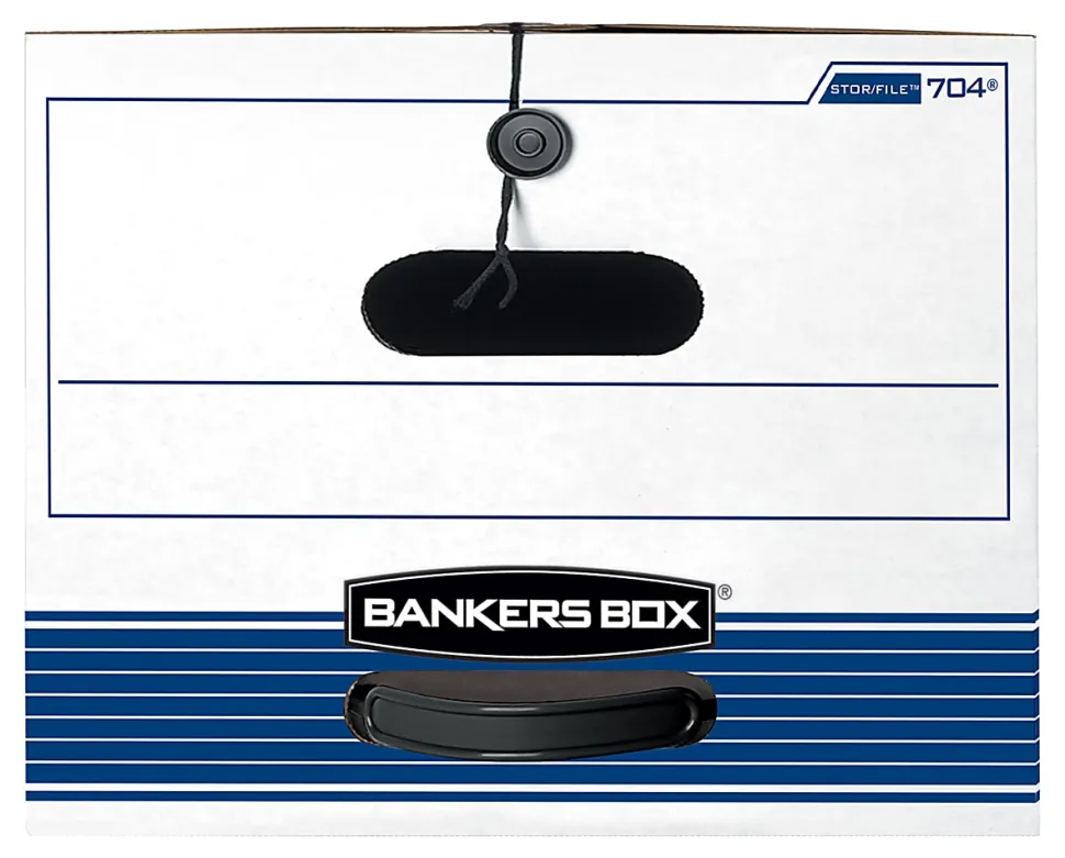 Bankers Box® Stor/File™ Medium-Duty Storage Boxes, Letter Size, 24“ x 12" x 10", White/Blue, Case Of 3 - 0070406