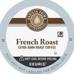 Barista Prima Coffeehouse Coffee K-Cups, Dark Roast, French Roast, 4 Cartons, 96 K-Cups