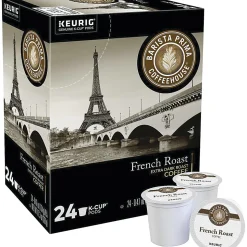 Barista Prima Coffeehouse Coffee K-Cups, Dark Roast, French Roast, 4 Cartons, 96 K-Cups