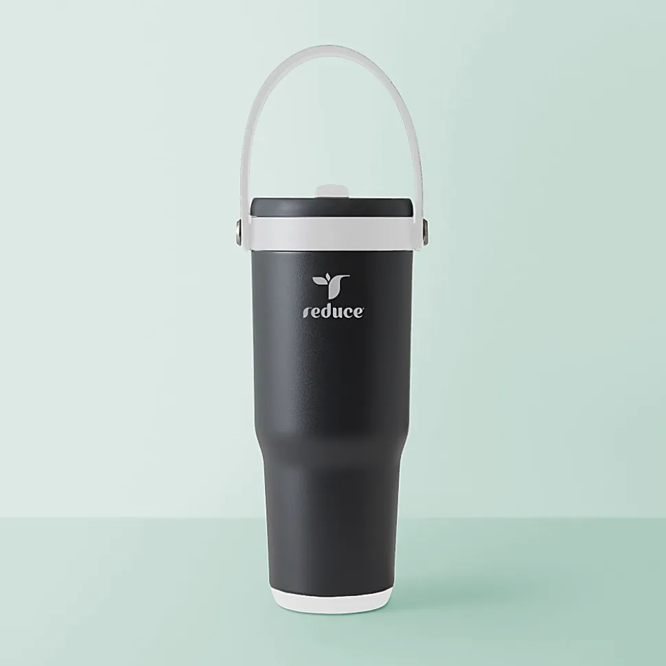 Base Brands Spill-Proof Tumbler With Handle, 24 Oz, Black
