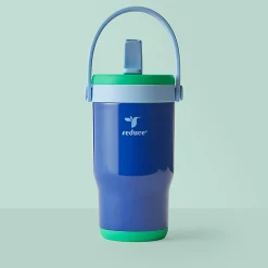 Base Brands Spill-Proof Tumbler With Handle, 14 Oz, Blue