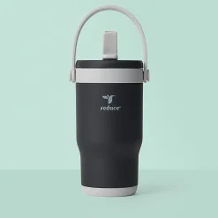 Base Brands Spill-Proof Tumbler With Handle, 14 Oz, Black