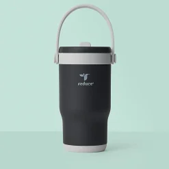 Base Brands Spill-Proof Tumbler With Handle, 14 Oz, Black