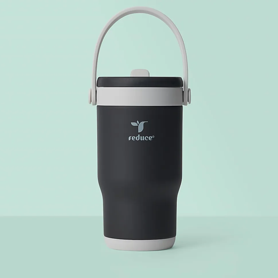 Base Brands Spill-Proof Tumbler With Handle, 14 Oz, Black