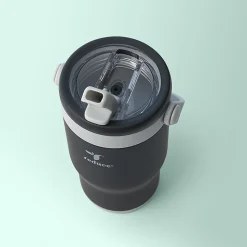Base Brands Spill-Proof Tumbler With Handle, 14 Oz, Black