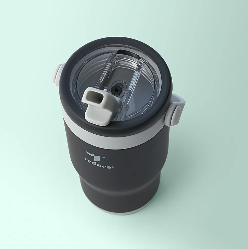 Base Brands Spill-Proof Tumbler With Handle, 14 Oz, Black