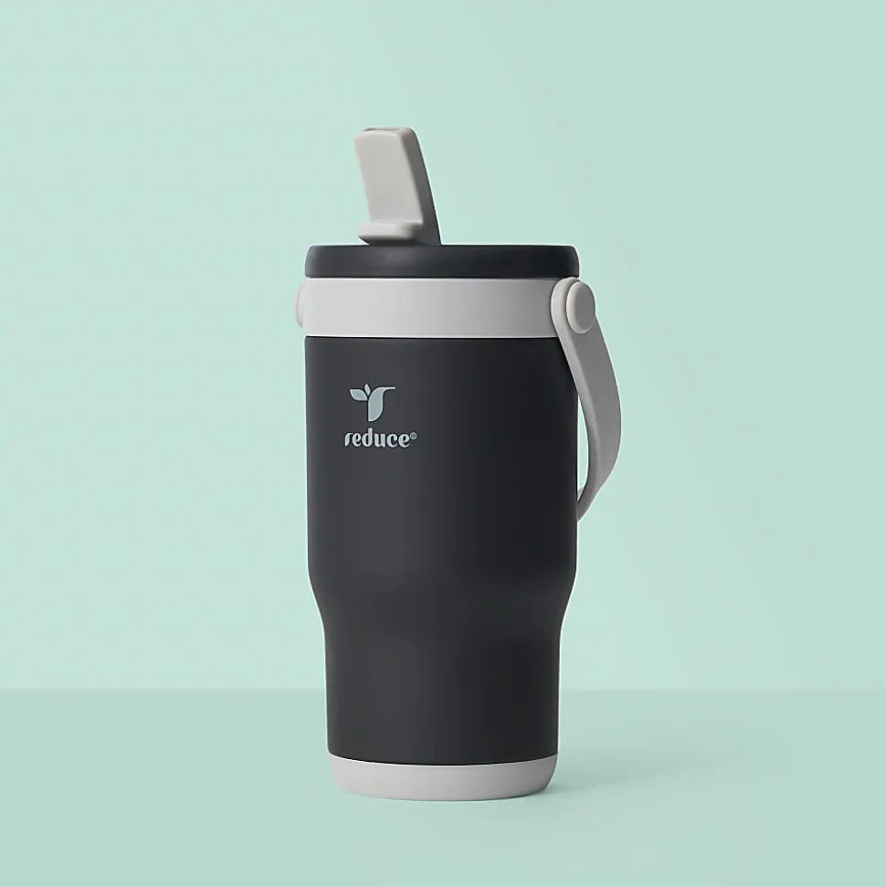 Base Brands Spill-Proof Tumbler With Handle, 14 Oz, Black