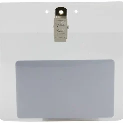 Baumgartens® Badge Holders With Clips, 3" x 4", Clear