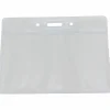Baumgartens® Punched ID Badge Holders, 2 1/2"H x 3 1/2"W, Horizontal, Clear, Pack Of 50