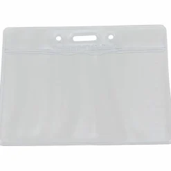 Baumgartens® Punched ID Badge Holders, 2 1/2"H x 3 1/2"W, Horizontal, Clear, Pack Of 50