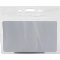 Baumgartens® Punched ID Badge Holders, 2 1/2"H x 3 1/2"W, Horizontal, Clear, Pack Of 50
