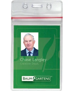 Baumgartens Sealable Vertical Badge Holder, 3 3/4