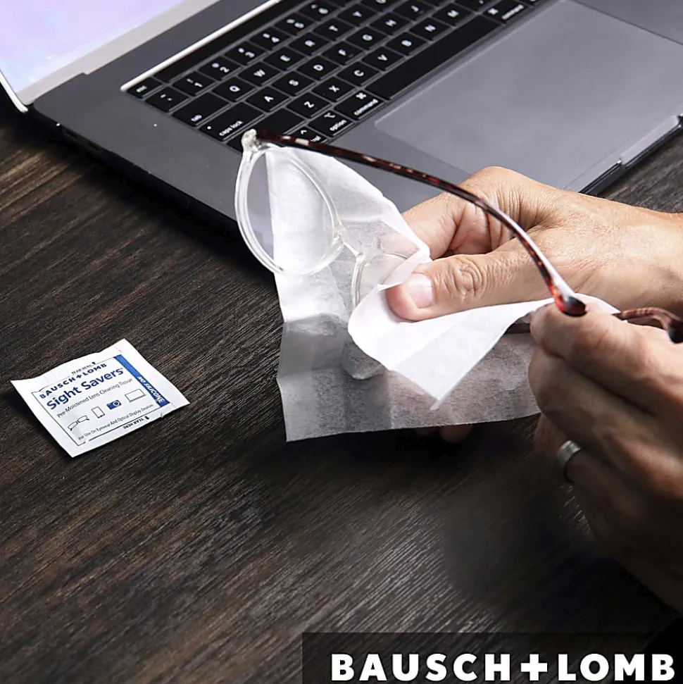 Bausch & Lomb Sight Savers Lens Cleaning Tissues, 8" x 5", 100 Tissues Per Box, Pack Of 2 Boxes