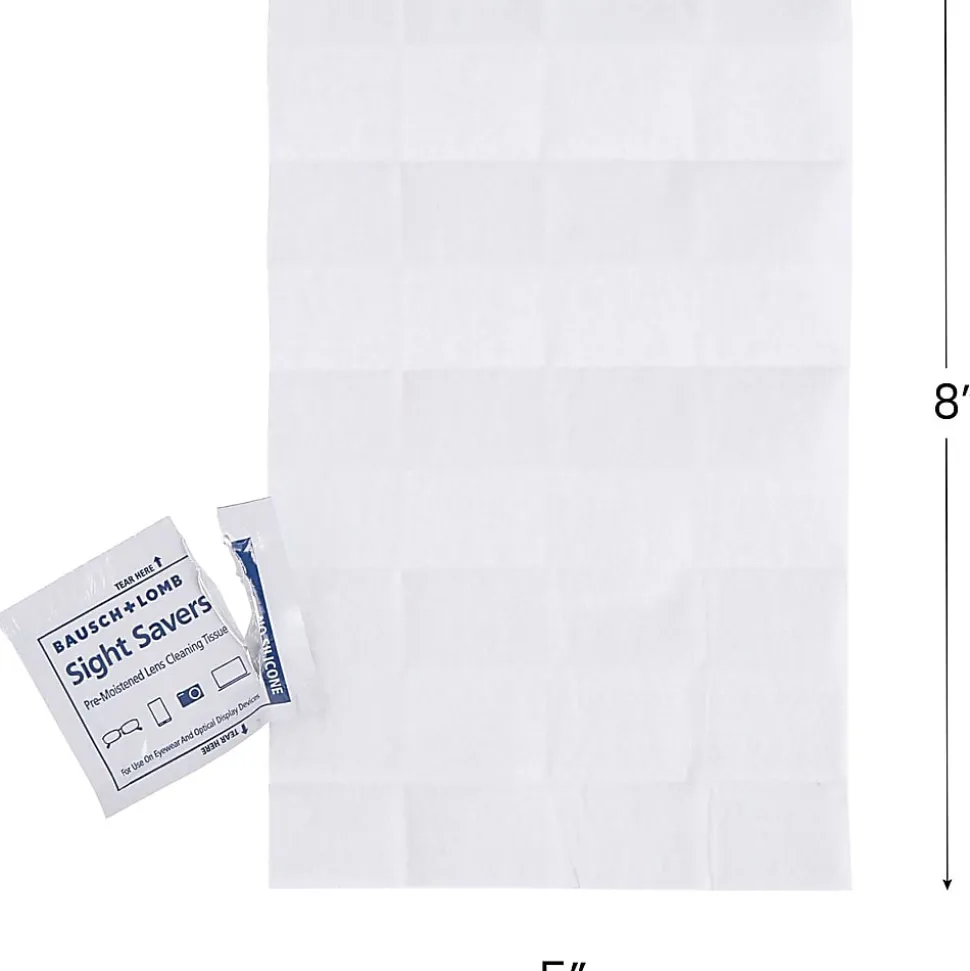 Bausch & Lomb Sight Savers Lens Cleaning Tissues, 8" x 5", 100 Tissues Per Box, Pack Of 2 Boxes