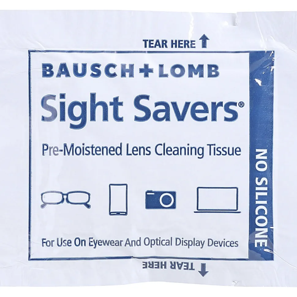 Bausch & Lomb Sight Savers Lens Cleaning Tissues, 8" x 5", 100 Tissues Per Box, Pack Of 2 Boxes