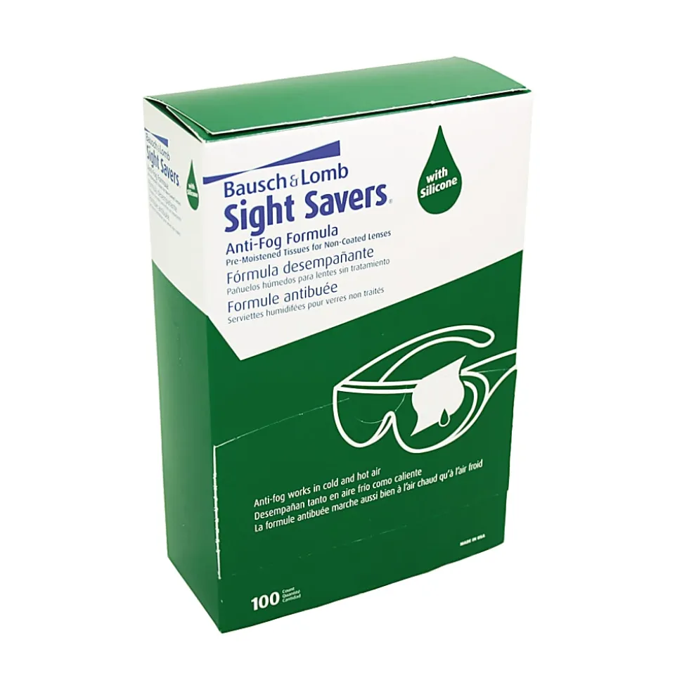 Bausch & Lomb Sight Savers Pre-Moistened Anti-Fog Tissues, 5 5/16" x 2 5/16", Case Of 100