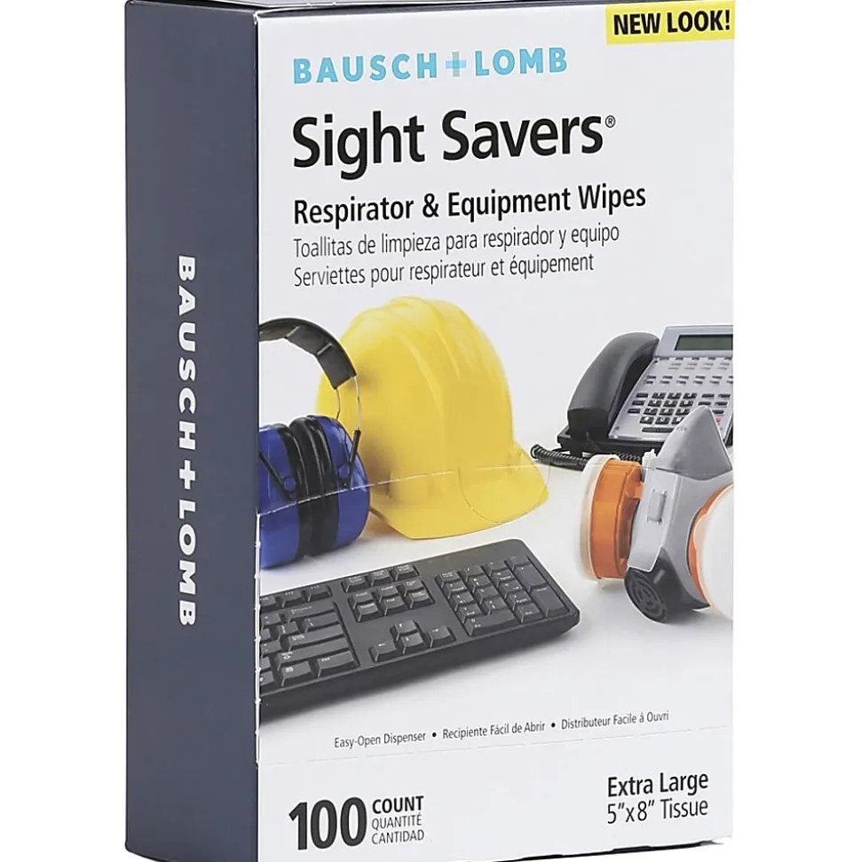 Bausch & Lomb Sight Savers XL Equipment Wipes - Wipe - 100 / Box