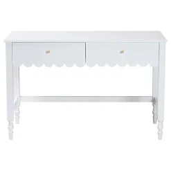 Baxton Studio 47"W Roni Modern Cottage Style Writing Desk With Drawers, White, Total Qty 1