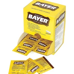 Bayer® Aspirin, 2 Tablets Per Packet, Box Of 50 Packets