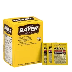 Bayer® Aspirin, 2 Tablets Per Packet, Box Of 50 Packets