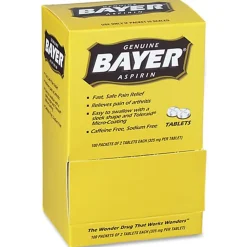 Bayer® Aspirin, 2 Tablets Per Packet, Box Of 50 Packets