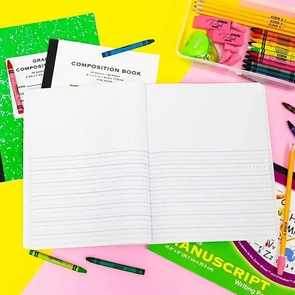 Bazic Composition Book Primary Journal Marble 100 ct - 100 Sheets - 200 Pages - 9 3/4" x 7 1/2" Sheet Size - Durable Cover, Smooth Edge - 1 Each