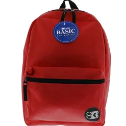 BAZIC Products 16" Basic Backpacks, Red, Pack Of 2 Backpacks