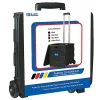 BAZIC Products Folding Cart On Wheels With Lid Cover, 18"H x 15"W x 16"D, Black/Gray