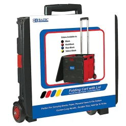 BAZIC Products Folding Cart On Wheels With Lid Cover, 18